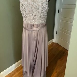 R&M Richards Lace Top Maxi Dress in Light Pink